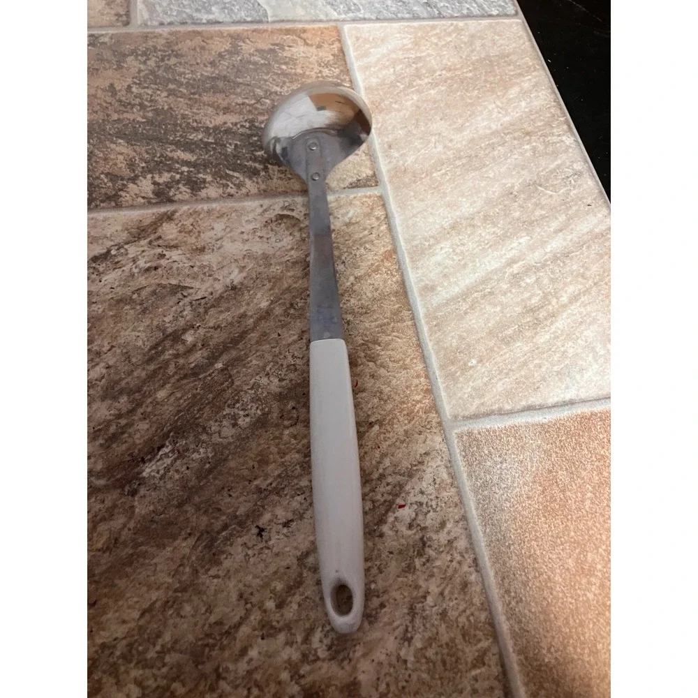 Vintage Ekco Stainless Steel Basting Spoon Orange Yellow Daisy Floral 12 Inch